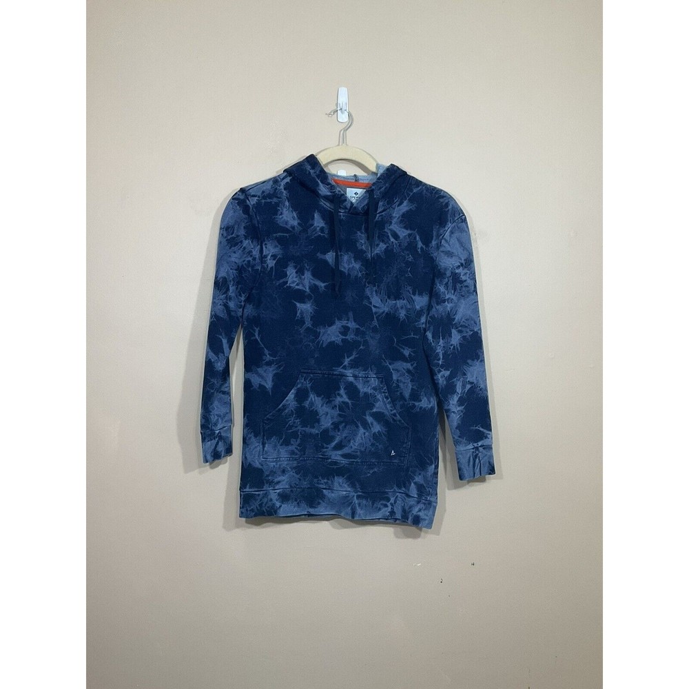 Sperry Mens Tie Dye Hoodie Sweatshirt S Blue Kangaroo Pocket Heavyweight